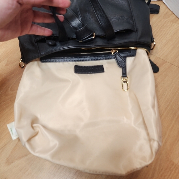 Lily Jade Brittany Vegan Leather Black Convertible Tote Bag Backpack - Picture 12 of 16